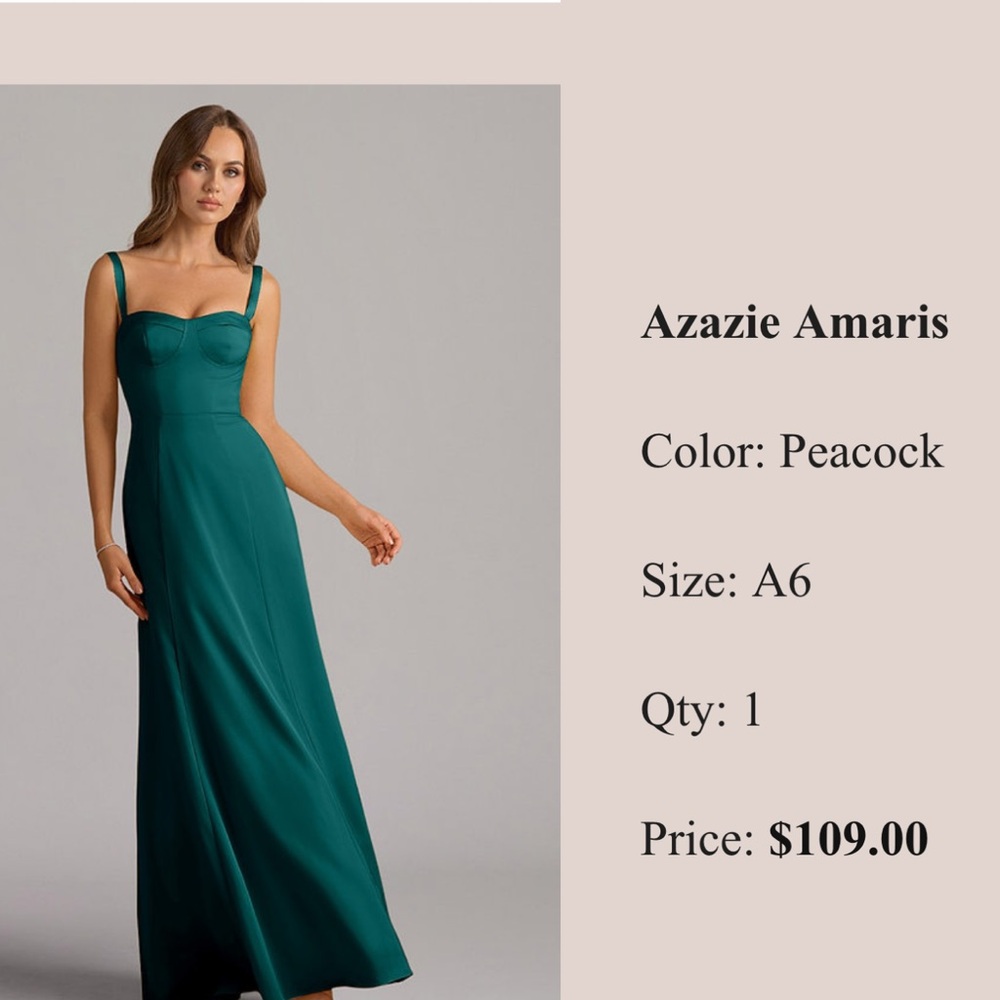Azazie Peacock Strap Maxi Dress